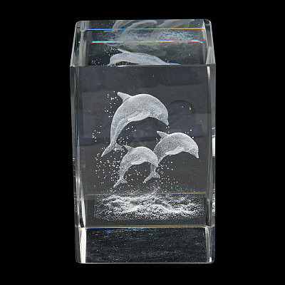 3D Laser Engraving Animal Glass Figurine DJEW-R013-01F-1