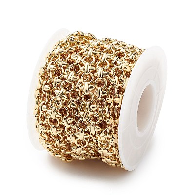 Rack Plating Brass Ring & Spike Link Chain CHC-K013-04-1
