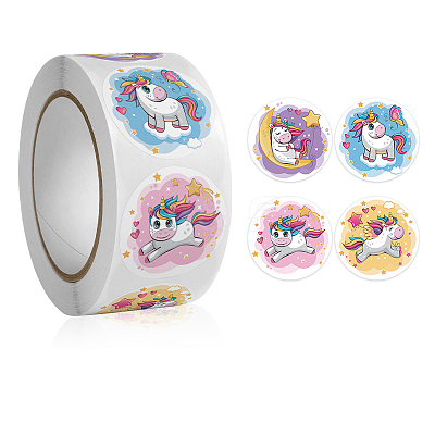 4 Patterns Cartoon Stickers Roll LS-UNIC-PW0001-009B-1