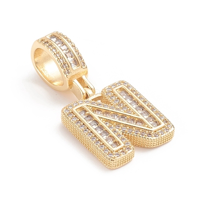 Brass Micro Pave Cubic Zirconia Pendants ZIRC-G165-13G-N-1