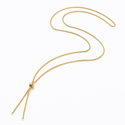 Ion Plating(IP) 304 Stainless Steel Box Chain Slider Necklace Making X-AJEW-JB00777-02-1