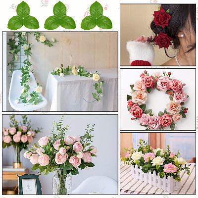 Cloth Artificial Rose Leaf AJEW-WH0270-951A-1