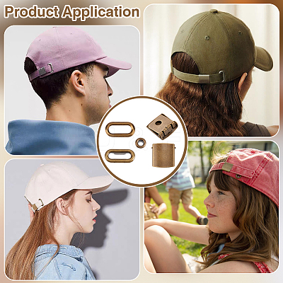40Sets Iron Baseball Hat Cap Buckle Strap Clasp Clip Kit FIND-BC0014-10AB-1