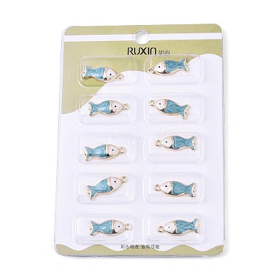 Brass with Enamel Pendants KK-T073-38G-1