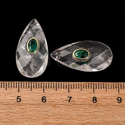 Natural Quartz Crystal Pendants X-G-P586-01G-10-1