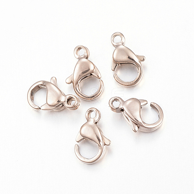 Ion Plating(IP) 304 Stainless Steel Lobster Claw Clasps X-STAS-H353-B-02RG-1