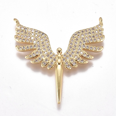 Brass Micro Pave Cubic Zirconia Pendants ZIRC-G168-52G-03-1