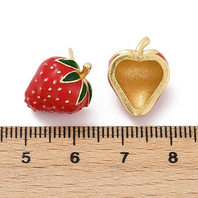 Brass Enamel Stud Earrings EJEW-F895-24B-G-1