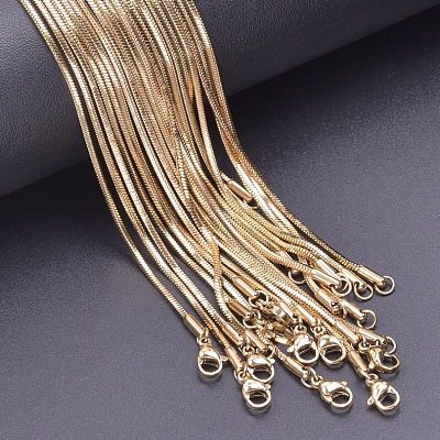 1.5mm 304 Stainless Steel Square Snake Chain Necklaces TW4888-2-1