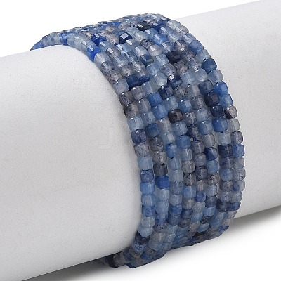 Natural Dyed & Heated Blue Aventurine Beads Strands G-P457-B01-10-1