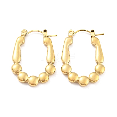 Oval Bubble 304 Stainless Steel Hoop Earring for Women EJEW-C067-01G-1