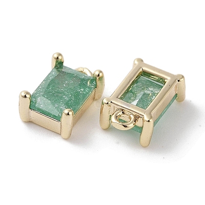 Brass Micro Pave Cubic Zirconia Charms KK-G491-31G-01-1