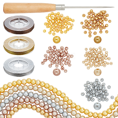 DIY Imitation Pearl Beaded Bracelet Necklace Making Kit DIY-PH0009-34-1