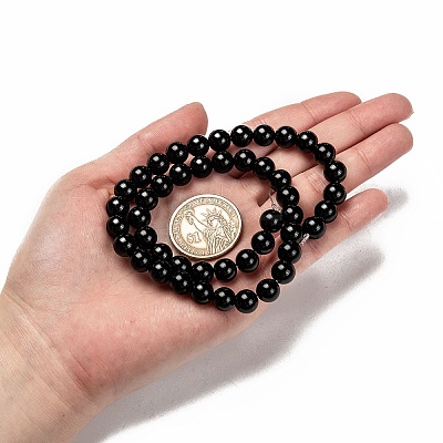 Natural Eyeless Obsidian Beads Strands G-K123-06-12mm-1