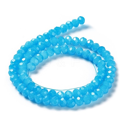 Baking Paint Imitation Jade Glass Bead Strands DGLA-A034-J6MM-A13-1