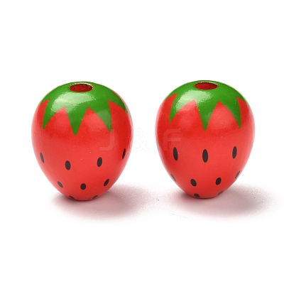 Spray Painted Natural Wood Beads WOOD-C007-02-1