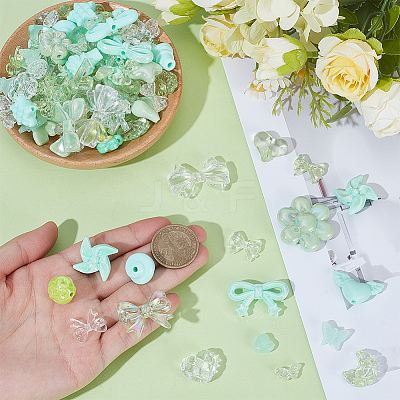 150Pcs Opaque & Transparent Acrylic Beads MACR-SP0002-18C-1