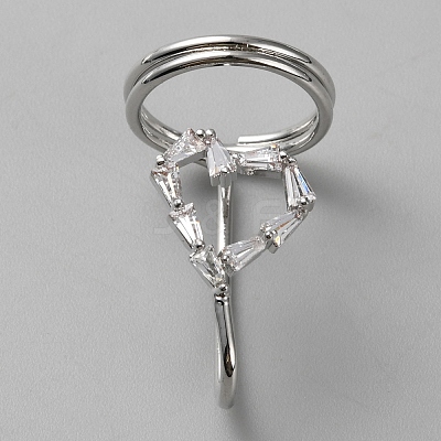 Alloy Micro Pave Cubic Zirconia Women Finger Nail Rings MRMJ-WH0002-08P-01-1