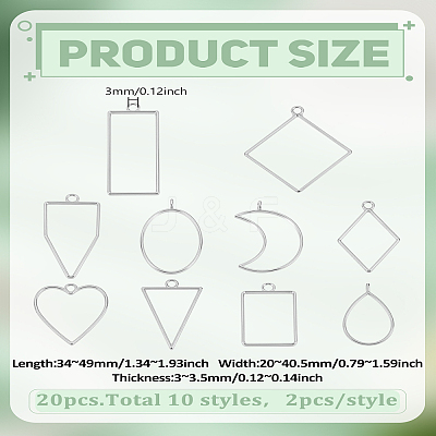 20Pcs 10 Styles Alloy Pendants FIND-LP0006-07P-1
