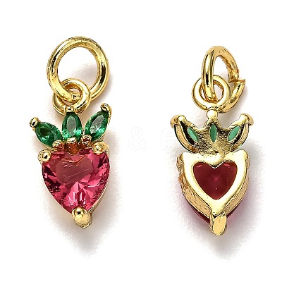 Brass Micro Pave Cubic Zirconia Charms X-ZIRC-H119-06G-1