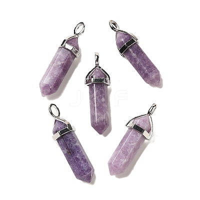 Natural Lepidolite Pointed Pendants X-G-G025-01P-30-1