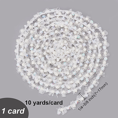 10 Yards Polyester Lace Trims SRIB-WH0011-102-1