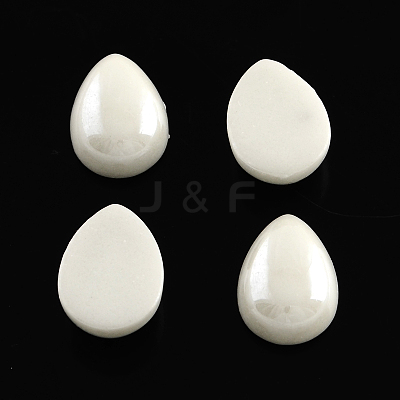 Pearlized Plated Opaque Glass Cabochons PORC-S778-8x12-M-1