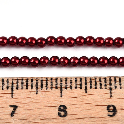 Baking Paint Pearlized Glass Pearl Bead Strands HY-N002-2mm-A13-1