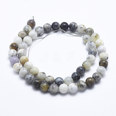 Natural White African Opal Beads Strands G-E472-02-6mm-1
