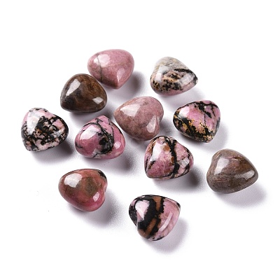 Natural Rhodonite Heart Love Stone G-M379-18-1