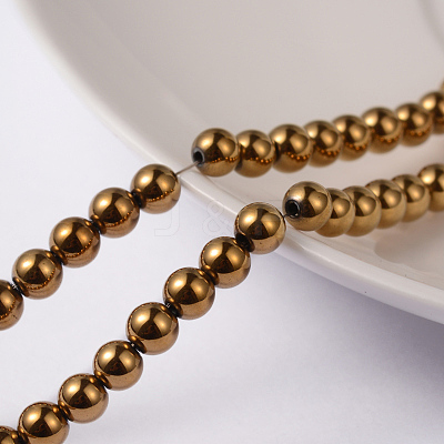Non-magnetic Synthetic Hematite Beads Strands X-G-G091-4mm-1-1