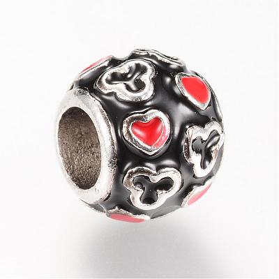 Alloy Enamel European Beads MPDL-S055-04-1