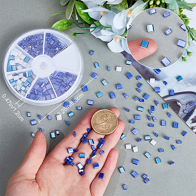 400Pcs 3 Style 2-Hole Glass Seed Beads SEED-CN0001-23-1