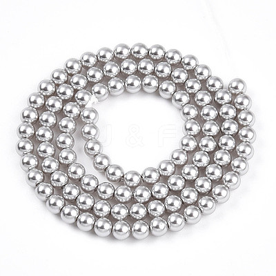 Baking Paint Pearlized Glass Pearl Bead Strands X-HY-N002-4mm-A03-1