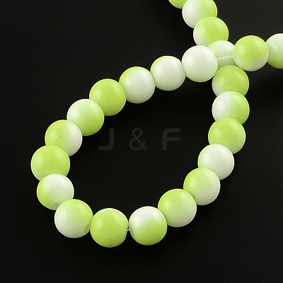 Two-Color Baking Paint Glass Bead Strands DGLA-R050-6mm-22-1