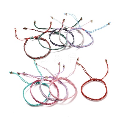 Polyester Braided Bracelet with CCB Plastic Beads BJEW-A099-05-1