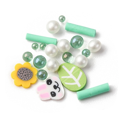 Handmade Polymer Clay Cabochons and Plastic Beads for DIY Jewelry Making Findings CLAY-B007-04B-1