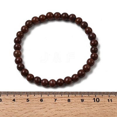 Natural Coffee Jasper Beads Bracelets BJEW-A153-01A-1
