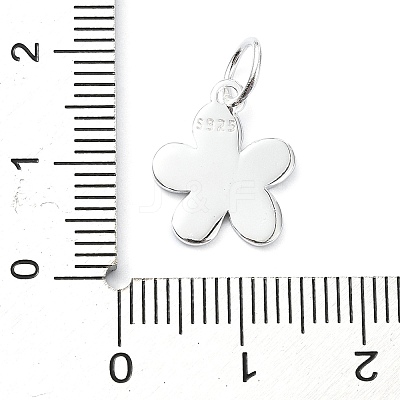 925 Sterling Silver Enamel Smiling Face Flower Charms STER-M119-06E-S-1