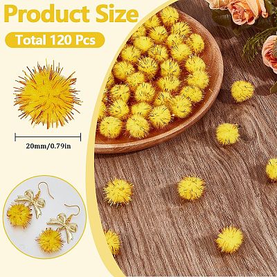 120Pcs Handmade DIY Doll Craft Pom Pom Yarn Pom Pom Balls AJEW-SC0003-15C-02-1
