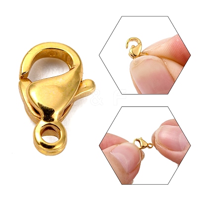 304 Stainless Steel Lobster Claw Clasps X-STAS-R050-9x5mm-02-1