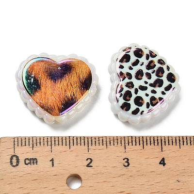 Rainbow Iridescent Printed Opaque Acrylic Beads OACR-D316-01B-01-1