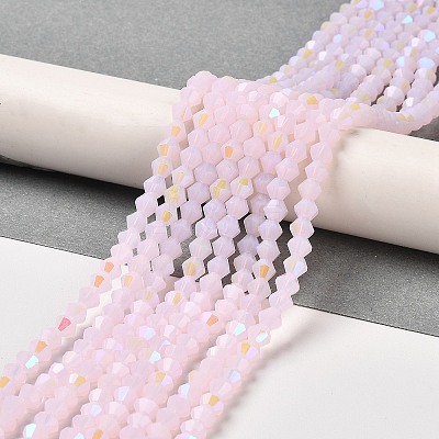 Imitation Jade Electroplate Glass Beads Strands EGLA-A039-J4mm-L02-1