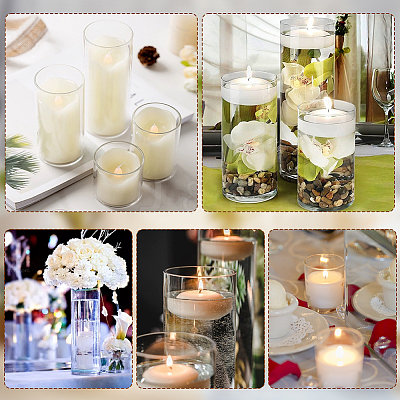 6Pcs 3 Style Column Glass Vase Ornaments AJEW-BC0002-25-1