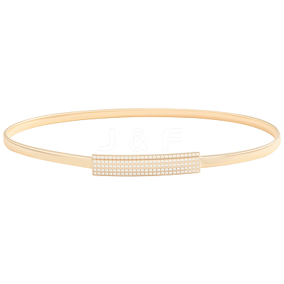 Iron & Resin Rhinestones Waist Chain Belts for Women Ladies Dress AJEW-WH20072-04G-1