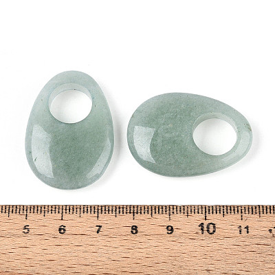 Natural Green Aventurine Large Hole Pendants G-N348-06B-05-1