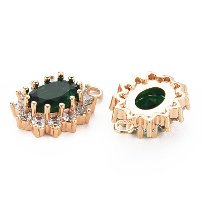 Brass Micro Pave Cubic Zirconia Charms KK-N232-300A-1