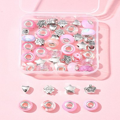 DIY Tibetan Style Alloy & Resin European Beads Making Finding Kits DIY-FS0006-78C-1