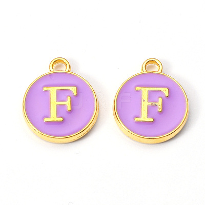Golden Plated Alloy Enamel Charms ENAM-S118-10F-1
