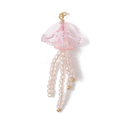 Glass with Acrylic Big Pendants PALLOY-JF04982-1